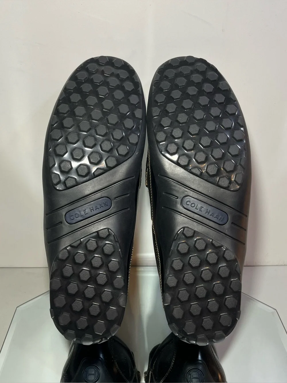 Men’s Cole Haan Tucker Venetian Leather Loafer Driving Moc Shoes, 13 Wide, Black